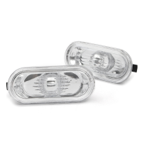 2Pcs White Clear Lens Side Marker Lights Shell Cover Frame For Volkswagen Passat Golf Jetta