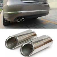 2X Stainless Steel Exhaust Muffler Tip Trim Tailpipe For Vw Scirocco Mk3 09 14