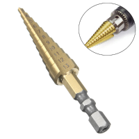 3 13Mm 1/4 Inch Hex Shank Step Drill Bit Hss Titanium Coated Step Drill Bit