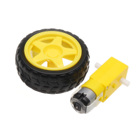 3 6V Dual Axis Gear Motor With 65mm Rubber Wheel