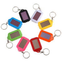 3 Led Solar Panel Energy Flashight Torch Lamp Keychain