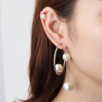 3 Pc Of Earrings Artificial Pearl Trendy Circle Women Earrings