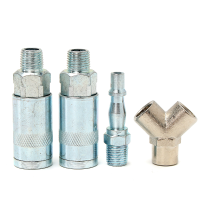 3 Way Quick Release Adapter 1/4 Inch Bsp Air Line Hose Y Splitter Connector Airline Coupling