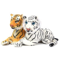 30Cm Yellow White Artificial Tiger Animal Soft Cuddly