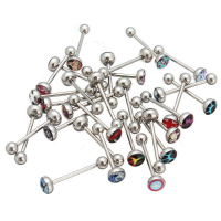 30Pcs Stainless Steel Tongue Nipple Barbell Bar Rings Piercing Body Jewelry