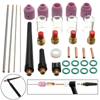 33Pcs TIG Welding Kit Gas Lens + 4Pcs WT For TIG Welding Torch WP 9/WP 20/WP 25