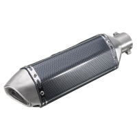 36 51Mm Motorcycle Carbon Fiber Exhaust Muffler Pipe Removable Silencer
