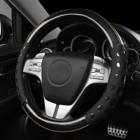 38Cm High Grade Leather Steering Wheel Cover Non Slip Four Seasons General