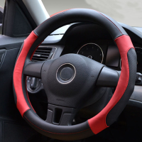 38Cm Leather Car Steering Wheel Cover Sports Fashion Four Seasons Universal