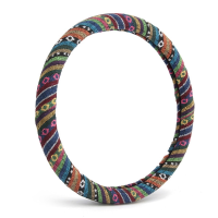 38Cm Linen Car Steel Ring Wheel Cover Multi Color National Styling Flax Cover Universal
