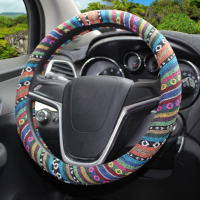 38Cm Linen Car Steering Wheel Cover Multi Color National Styling Flax Cover Universal