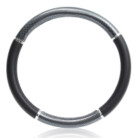 38Cm Universal Breathe Carbon Fiber Leather Car Steering Wheel Cover