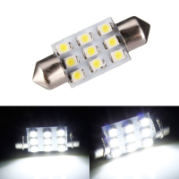 38Mm 9 Smd Leds 1w Xenon White Interior Light Number Plate Festoon Bulb