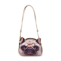 3D Cute Dog Face Animal Zipper Shoulder Bags Crossbody Bags Tote Shopping Bags Coin Bags