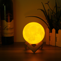 3D Magical Two Tone Moon Lamp Usb Charging Luna Led Night Light Touch Sensor Gift