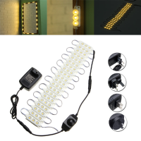 3M Smd5050 Waterproof Warm White Led Module Strip Light Kit Mirror Signage Lamp + Adapter Dc12v