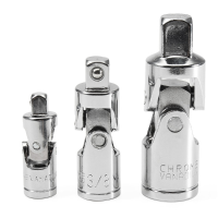 3Pcs 1/2 3/8 1/4 Inch Drive Swivel Universal Joint Air Impact Socket Wrench Adapter Set
