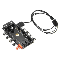 3Pcs 12v 10 Way 4pin Fan Hub Speed Controller Regulator For Computer Case With Pwm Connection Cable Cpu Fan Dedicated Interface Pwm Wire Interface Ide Power Supply Socket Fixed Screw Hole