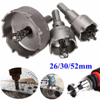 3Pcs 26mm 30mm 52mm Carbide Tip Tct Drill Bit Hole Saw Cutter Tool