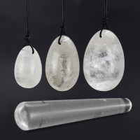 3Pcs Clear Quartz Kegel Exercise Yoni Massage Egg 1pc 100mm Vaginal Muscle Tightening Stick
