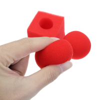 3Pcs Kingmagic Magic Ball To Square Sponges Tricks Set Red