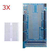 3Pcs Mega2560 1280 Protoshield V3 Expansionboard With Breadboard For Arduino