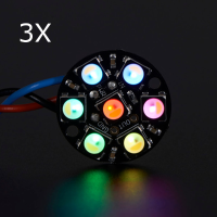 3Pcs Neopixel Round 7x 5050 Rgbw Cool White Led 6000k With Integrated Drivers Module