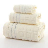 3Pcs Pure Cotton Twist Less Bath Face Towels Home Hotel Spa Salon Soft Jacquard Weave Towel Set