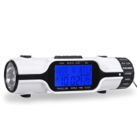 4.5V Multifunctional Digital Lcd World Time Travel Alarm Clock With Flashlight Creative