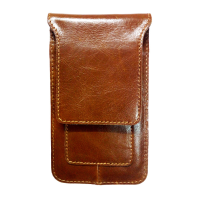 4.7 5.7 Inches Cell Phone Men Cell Phone Genuine Leather Waist Bag