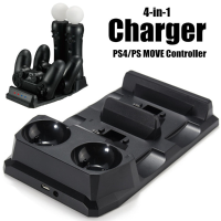 4 In 1 Controller Charger Dock Station Stand For Playstation Ps4 Psvr Vr Move