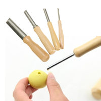4 Pcs Diy Round Hole Carving Clay Sculpting Hand Chisel Woodworking Craft Crafts Tool