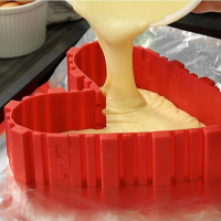 4 Pcs Set Silicone Magic Snake Cake Mold Diy Baking Square Rectangular Heart Shape Cake Mould Pastry