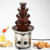 4 Tiers Mini Stainless Steel Chocolate Fondue Fountain Waterfall Melting Machine Kitchen Appliance