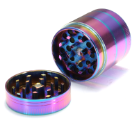 40Mm 4 Layers Herb Tobacco Grinder Herbal Spice Smoke Crusher Rainbow Metal