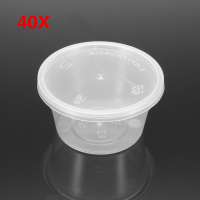 40Pcs 100ml Clear Disposable Plastic Soy Sauce Condiment Cups Container With Cover Lid