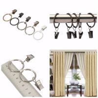 40Pcs Metal Window Bathroom Curtain Clips Rings Pole Rod Voile Drapery 25mm Inner Diameter