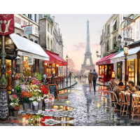 40X50cm Frameless Lovers Under The Eiffel Tower Linen Canvas Oil Painting Diy Paint By Numbers