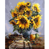 40X50cm Frameless Sunflower Canvas Linen Canvas Oil Painting Diy Paint By Numbers Home Wall Art