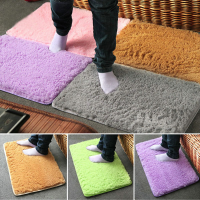 40X60cm Pleuche Non Slip Bedroom Rug Absorbent Dustproof Plush Bath Mat