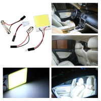 48 Led Chip Cob T10 Ba9s Festoon Dome White Interior Light Panel Car Bulb Lamp