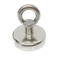 48Mm X 40mm Neodymium Recovery Magnet Metal Detector 50kg Eyebolt Circular Ring Magnet