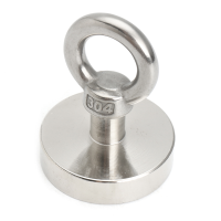 48Mm X 60mm Neodymium Recovery Magnet Metal Detector 50kg Eyebolt Circular Ring Magnet