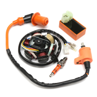 49Cc 50cc GY6 Scooter Racing Ignition Coil CDI Spark Plug Moped Magneto Stator