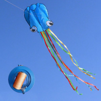 4M Octopus Soft Flying Kite With 200m Line Kite Reel 6 Colors