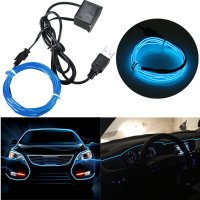 4M Single Color 5v Usb Flexible Neon El Wire Light Dance Party Decor Light
