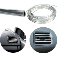 4Mx8mm U Shape Car Air Vent Grille Switch Rim Trim Strip Moulding Chrome Silver
