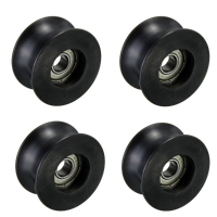 4Pcs 8mm U Groove Ball Bearing 0840uu Groove Guide Pulley Sealed Rail Ball Bearing 8*40*20.7Mm