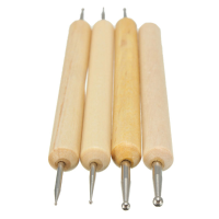4Pcs Ball Stylus Polymer Clay Pottery Ceramics Sculpting Modeling Tools