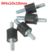 4Pcs M4x10x10mm Rubber Shock Absorber Doubles Ends Rubber Mounts Vibration Isolator Mounts